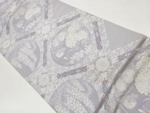 花々に襷・花唐草模様織出し袋帯